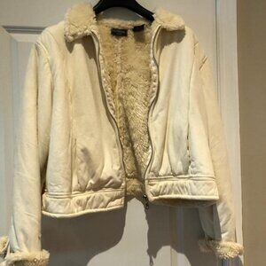 Cream colored bomber jacket 2X EUC